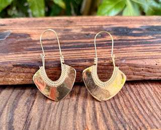 Indian Style Long Drop Brass Earrings / Ethnic / Geometric / Rustic / Yoga / Hippie /Gypsy / Boho / Bohemian / Festival Fashion