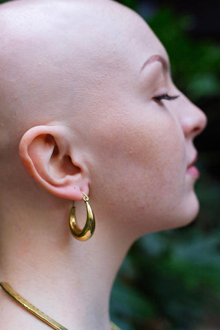 Chunky Gold Hoop Earrings / Chunky Hoops / Huggie Hoops / Brass / Ethnic / Vintage / Boho / Rustic / Gypsy / Spiral / Hippie / Bohemian