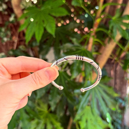 Silver Bracelet Tribal Symbols Native Markings / Bangle / Cuff / Unisex / Boho / Ethnic / Rustic / Bohemian / Costume Fashion Jewelery /