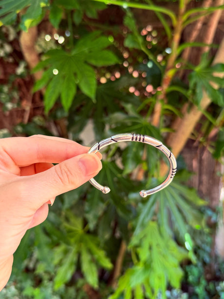 Silver Bracelet Tribal Symbols Native Markings / Bangle / Cuff / Unisex / Boho / Ethnic / Rustic / Bohemian / Costume Fashion Jewelery /