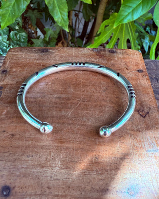 Silver Bracelet Tribal Symbols Native Markings / Bangle / Cuff / Unisex / Boho / Ethnic / Rustic / Bohemian / Costume Fashion Jewelery /