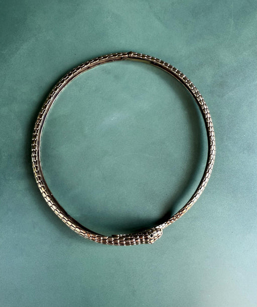 Snake Choker Serpent Necklace Brass / Costume Medusa / Lightweight / Boho / Tribal / Hippie / Rustic / Vegan / Aztec / Festival Fashion