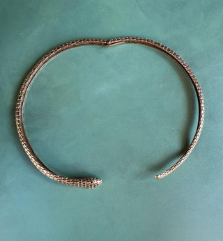 Snake Choker Serpent Necklace Brass / Costume Medusa / Lightweight / Boho / Tribal / Hippie / Rustic / Vegan / Aztec / Festival Fashion