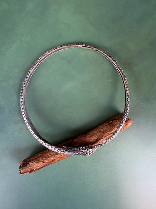 Snake Silver Choker Serpent Necklace / Costume Medusa / Lightweight / Boho / Tribal / Hippie / Rustic / Vegan / Aztec / Festival Fashion