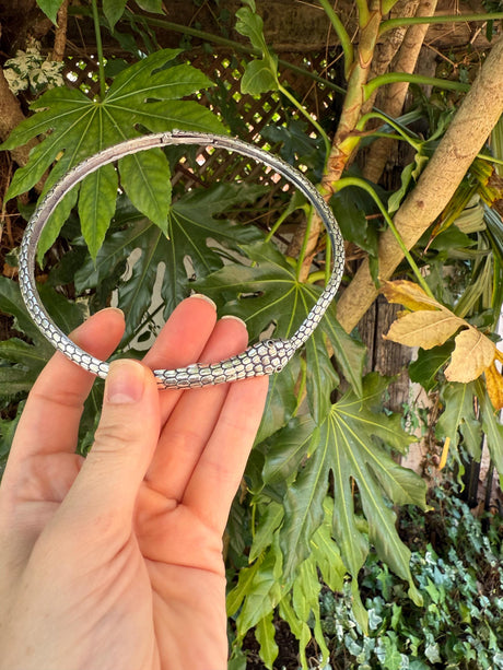 Snake Silver Choker Serpent Necklace / Costume Medusa / Lightweight / Boho / Tribal / Hippie / Rustic / Vegan / Aztec / Festival Fashion