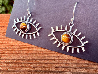 Turqouise Silver Evil Eye Earrings / Protection Jewellery / Boho / Bohemian / Rustic / Tribal / Gypsy / Festival / Healing / Festival