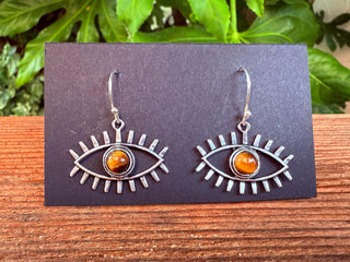 Turqouise Silver Evil Eye Earrings / Protection Jewellery / Boho / Bohemian / Rustic / Tribal / Gypsy / Festival / Healing / Festival
