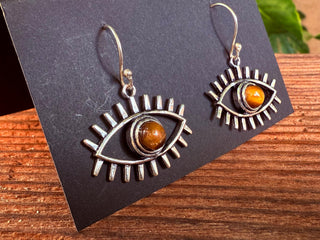 Turqouise Silver Evil Eye Earrings / Protection Jewellery / Boho / Bohemian / Rustic / Tribal / Gypsy / Festival / Healing / Festival