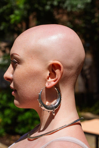 Tribal Chunky Silver Hoops; Ethnic / Boho / Unisex / Mens / Rustic / Psy / Gypsy / Spiral / Hippie / Bohemian / Festival / style