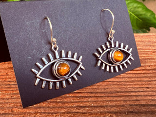 Turqouise Silver Evil Eye Earrings / Protection Jewellery / Boho / Bohemian / Rustic / Tribal / Gypsy / Festival / Healing / Festival