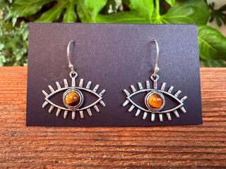 Turqouise Silver Evil Eye Earrings / Protection Jewellery / Boho / Bohemian / Rustic / Tribal / Gypsy / Festival / Healing / Festival