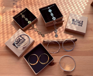Gift Box for Her / Hoop Earrings / Dainty Bangle / Chakras Necklace / Choose Your Box