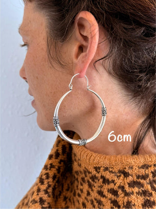 Silver Tribal Hoop Earrings / Ethnic / Rustic / Bohemian / Gold / Gypsy / Spiral / Hippie / Chunky / Festival / style
