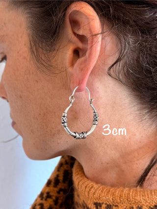 Silver Tribal Hoop Earrings / Ethnic / Rustic / Bohemian / Gold / Gypsy / Spiral / Hippie / Chunky / Festival / style