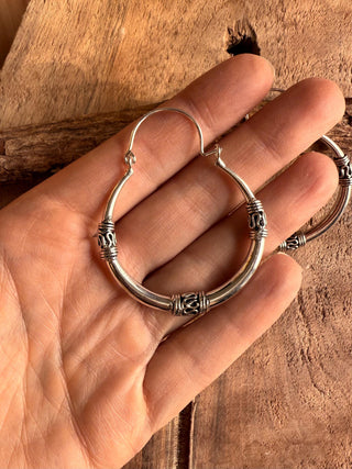 Silver Tribal Hoop Earrings / Ethnic / Rustic / Bohemian / Gold / Gypsy / Spiral / Hippie / Chunky / Festival / style