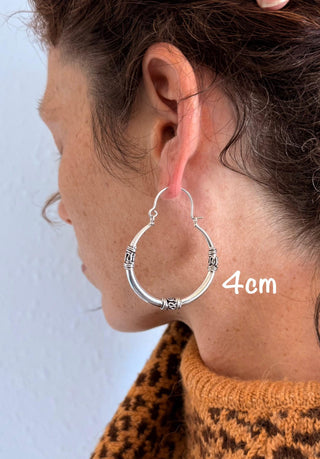 Silver Tribal Hoop Earrings / Ethnic / Rustic / Bohemian / Gold / Gypsy / Spiral / Hippie / Chunky / Festival / style