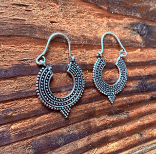 Small Silver Boho Earrings Bohemian Ethnic