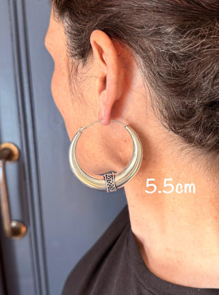 Silver Tribal Hoop Earrings / Ethnic / Rustic / Bohemian / Gold / Gypsy / Spiral / Hippie / Chunky / Festival / style