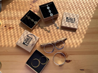 Gift Box for Her / Hoop Earrings / Dainty Bangle / Chakras Necklace / Choose Your Box
