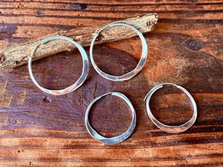 Rustic Silver Hoop Earrings / Boho Hoops / Ethnic Jewellery / Everyday Silver Earrings / Boho Classic / Bohemian Style / Gypsy