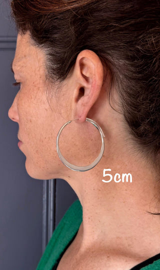 Rustic Silver Hoop Earrings / Boho Hoops / Ethnic Jewellery / Everyday Silver Earrings / Boho Classic / Bohemian Style / Gypsy