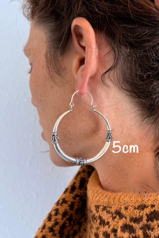 Silver Tribal Hoop Earrings / Ethnic / Rustic / Bohemian / Gold / Gypsy / Spiral / Hippie / Chunky / Festival / style