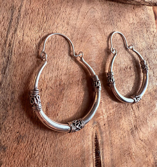 Silver Tribal Hoop Earrings / Ethnic / Rustic / Bohemian / Gold / Gypsy / Spiral / Hippie / Chunky / Festival / style