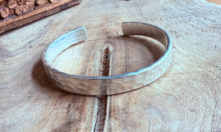 Large Silver Bracelet Hammered Bangle / Mens Jewellery / Boho / Ethnic / Rustic / Bohemian