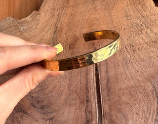 Large Brass Bracelet Hammered Bangle / Mens Jewellery / Boho / Ethnic / Rustic / Bohemian