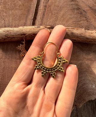 Mini Afghani Hoop Earrings / Boho / Ethnic / Rustic / Yoga / Hippie / Gypsy /Bohemian