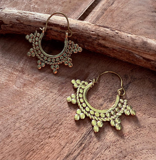 Mini Afghani Hoop Earrings / Boho / Ethnic / Rustic / Yoga / Hippie / Gypsy /Bohemian