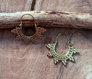 Mini Afghani Hoop Earrings / Boho / Ethnic / Rustic / Yoga / Hippie / Gypsy /Bohemian