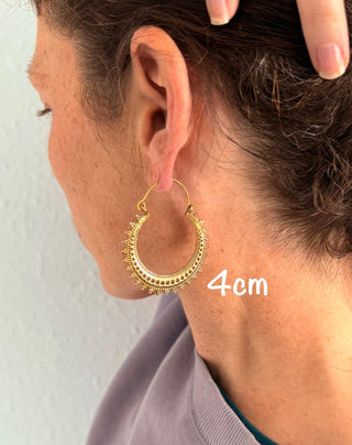 Afghani Boho Brass Hoops / Ethnic / Rustic / Psy / Gypsy / Hippie / Tribal