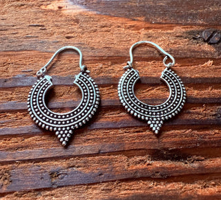 Small Silver Boho Earrings Bohemian Ethnic