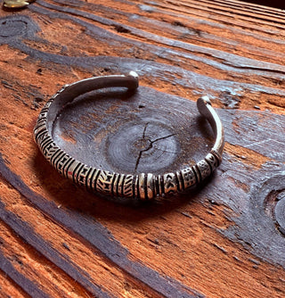 Silcer Bracelet Tribal Symbols Native Markings / Boho / Ethnic / Rustic / Bohemian