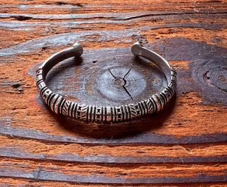 Silcer Bracelet Tribal Symbols Native Markings / Boho / Ethnic / Rustic / Bohemian
