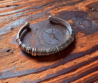 Silcer Bracelet Tribal Symbols Native Markings / Boho / Ethnic / Rustic / Bohemian