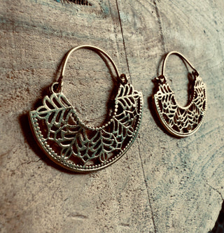 Ornate Hoop Earrings, Small Decorative Mandala Hoops / Boho Jewellery KaaliBoutiqueLTD