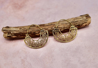 Ornate Hoop Earrings, Small Decorative Mandala Hoops / Boho Jewellery KaaliBoutiqueLTD