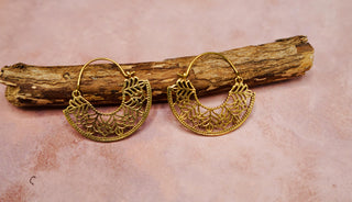 Ornate Hoop Earrings, Small Decorative Mandala Hoops / Boho Jewellery KaaliBoutiqueLTD