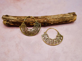 Ornate Hoop Earrings, Small Decorative Mandala Hoops / Boho Jewellery KaaliBoutiqueLTD