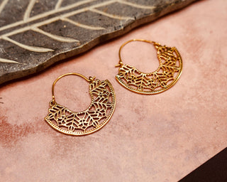 Ornate Hoop Earrings, Small Decorative Mandala Hoops / Boho Jewellery KaaliBoutiqueLTD
