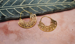 Ornate Hoop Earrings, Small Decorative Mandala Hoops / Boho Jewellery KaaliBoutiqueLTD