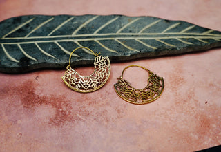 Ornate Hoop Earrings, Small Decorative Mandala Hoops / Boho Jewellery KaaliBoutiqueLTD