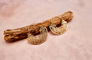 Ornate Hoop Earrings, Small Decorative Mandala Hoops / Boho Jewellery KaaliBoutiqueLTD