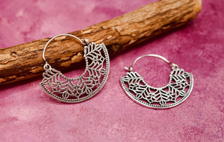 Mini Boho Silver Mandala Flower Earrings; Ethnic, Geometric, Small, Rustic, Yoga, Hippie, Gypsy, Pretty, Ssy, Boho, Bohemian, Festival