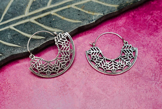 Mini Boho Silver Mandala Flower Earrings; Ethnic, Geometric, Small, Rustic, Yoga, Hippie, Gypsy, Pretty, Ssy, Boho, Bohemian, Festival