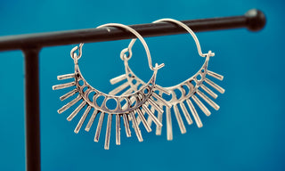 Sun & Moon Cosmic Silver Earrings, Witchy Jewellery, Sun and Moon Hoops, Hypoallergenic Wires and Gift Box Option