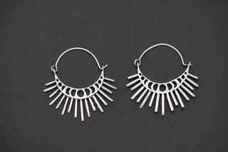 Sun & Moon Cosmic Silver Earrings, Witchy Jewellery, Sun and Moon Hoops, Hypoallergenic Wires and Gift Box Option