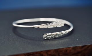 Hammered Silver Bracelet, Non Tarnish Bangle